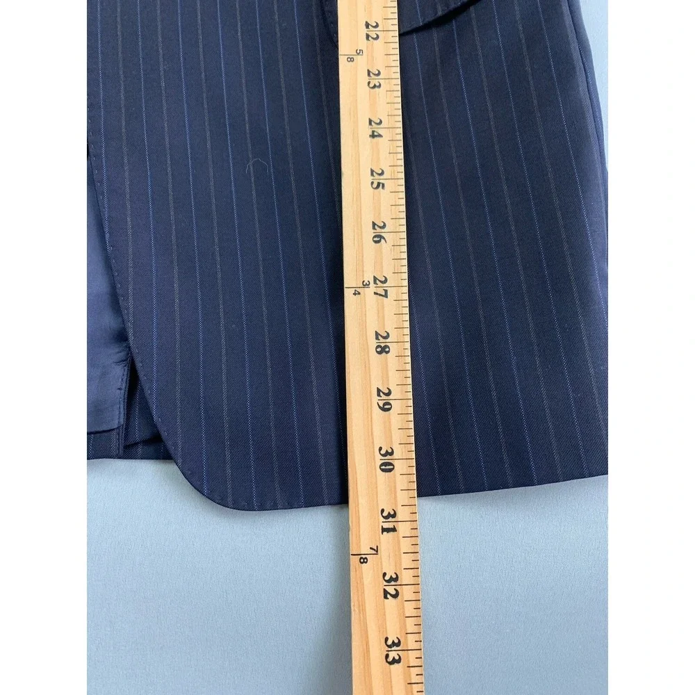 Banana Republic Mens Blazer 40R‎ Blue Striped Easter Wool Wedding Modern Fit